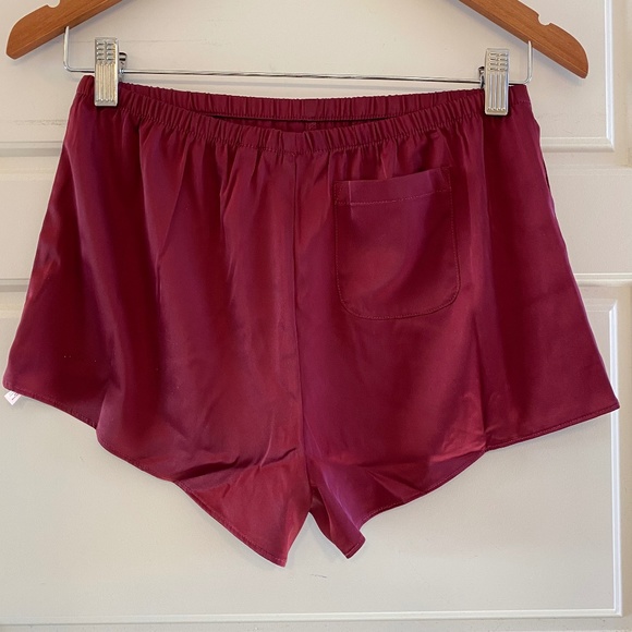 La Vie en Rose LUXURY EDITION Satin Shorts - Red Wine - Picture 8 of 8